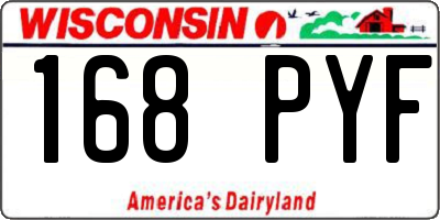 WI license plate 168PYF