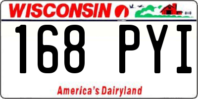 WI license plate 168PYI