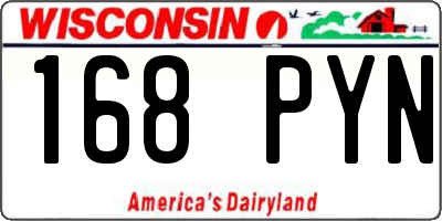 WI license plate 168PYN