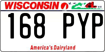 WI license plate 168PYP