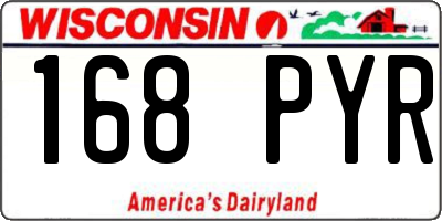WI license plate 168PYR