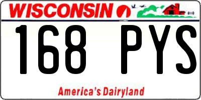 WI license plate 168PYS