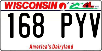 WI license plate 168PYV