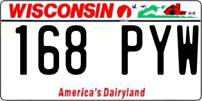 WI license plate 168PYW