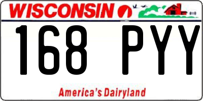 WI license plate 168PYY