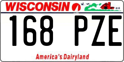 WI license plate 168PZE