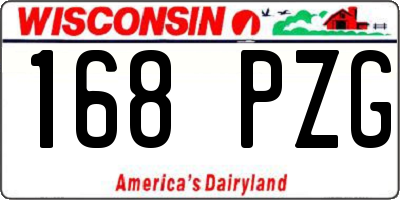 WI license plate 168PZG