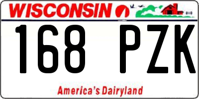 WI license plate 168PZK