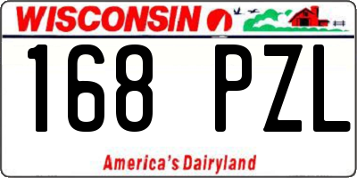 WI license plate 168PZL