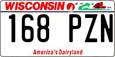 WI license plate 168PZN