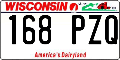 WI license plate 168PZQ