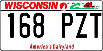 WI license plate 168PZT