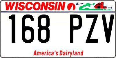 WI license plate 168PZV