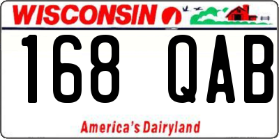 WI license plate 168QAB