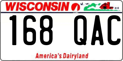 WI license plate 168QAC