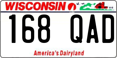 WI license plate 168QAD