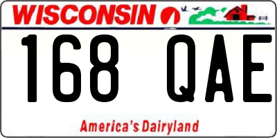 WI license plate 168QAE