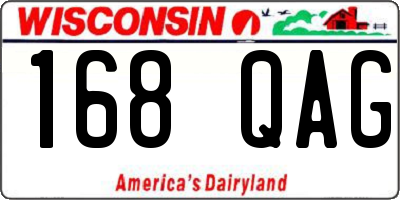 WI license plate 168QAG
