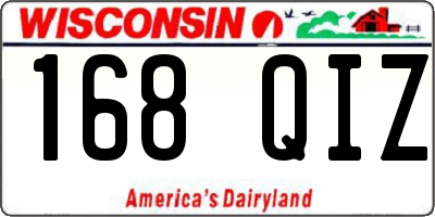WI license plate 168QIZ