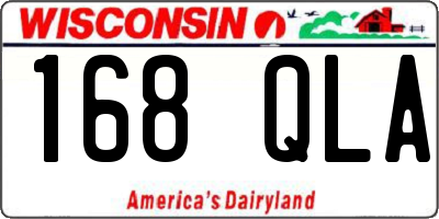 WI license plate 168QLA