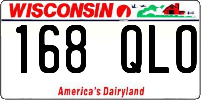 WI license plate 168QLO