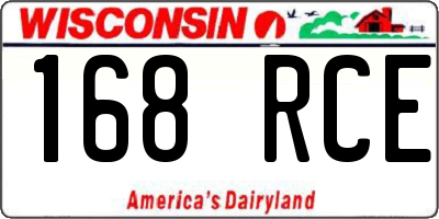 WI license plate 168RCE