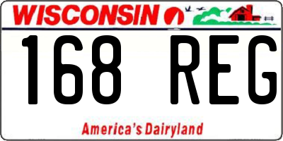 WI license plate 168REG