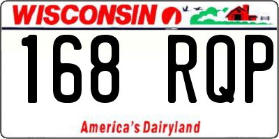 WI license plate 168RQP