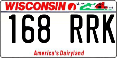WI license plate 168RRK