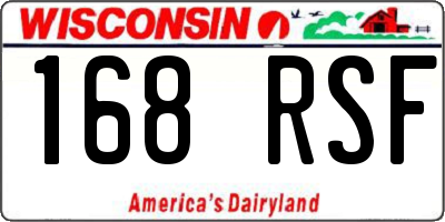 WI license plate 168RSF