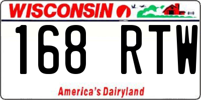 WI license plate 168RTW
