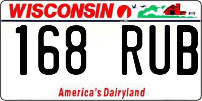 WI license plate 168RUB