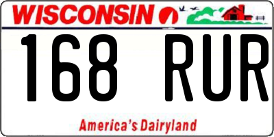 WI license plate 168RUR