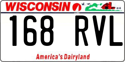 WI license plate 168RVL