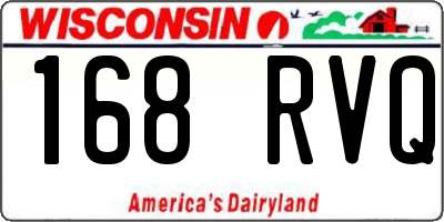 WI license plate 168RVQ