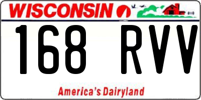 WI license plate 168RVV