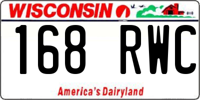 WI license plate 168RWC