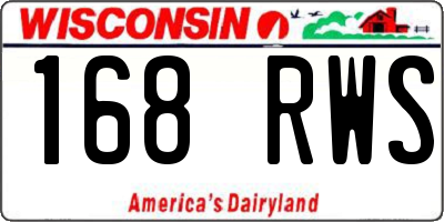 WI license plate 168RWS