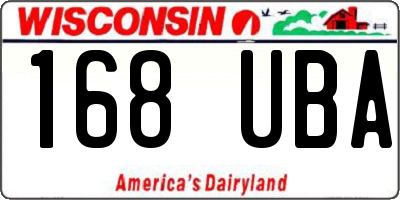 WI license plate 168UBA