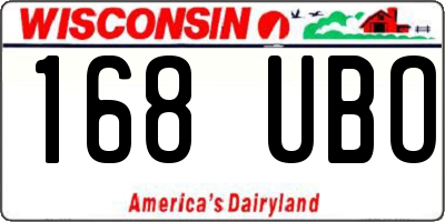 WI license plate 168UBO