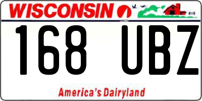 WI license plate 168UBZ