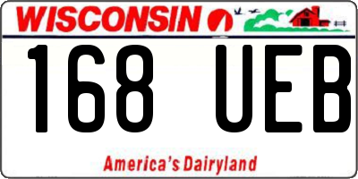 WI license plate 168UEB