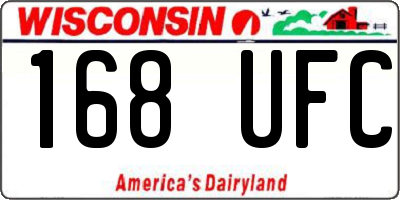 WI license plate 168UFC