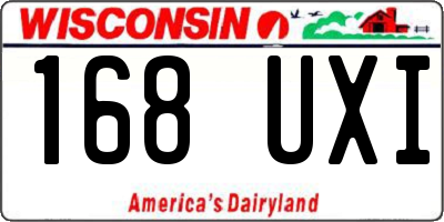 WI license plate 168UXI