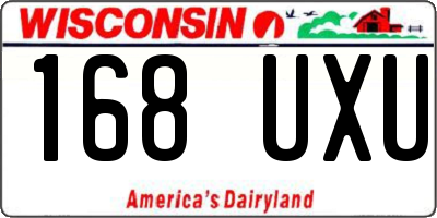 WI license plate 168UXU