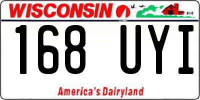 WI license plate 168UYI