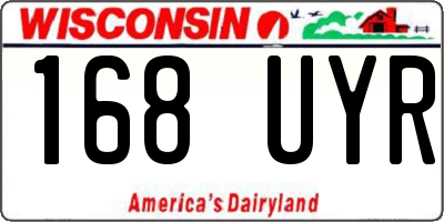 WI license plate 168UYR