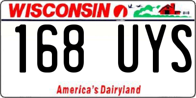 WI license plate 168UYS