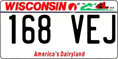 WI license plate 168VEJ