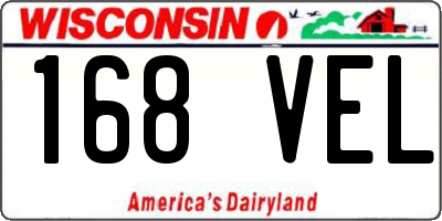 WI license plate 168VEL